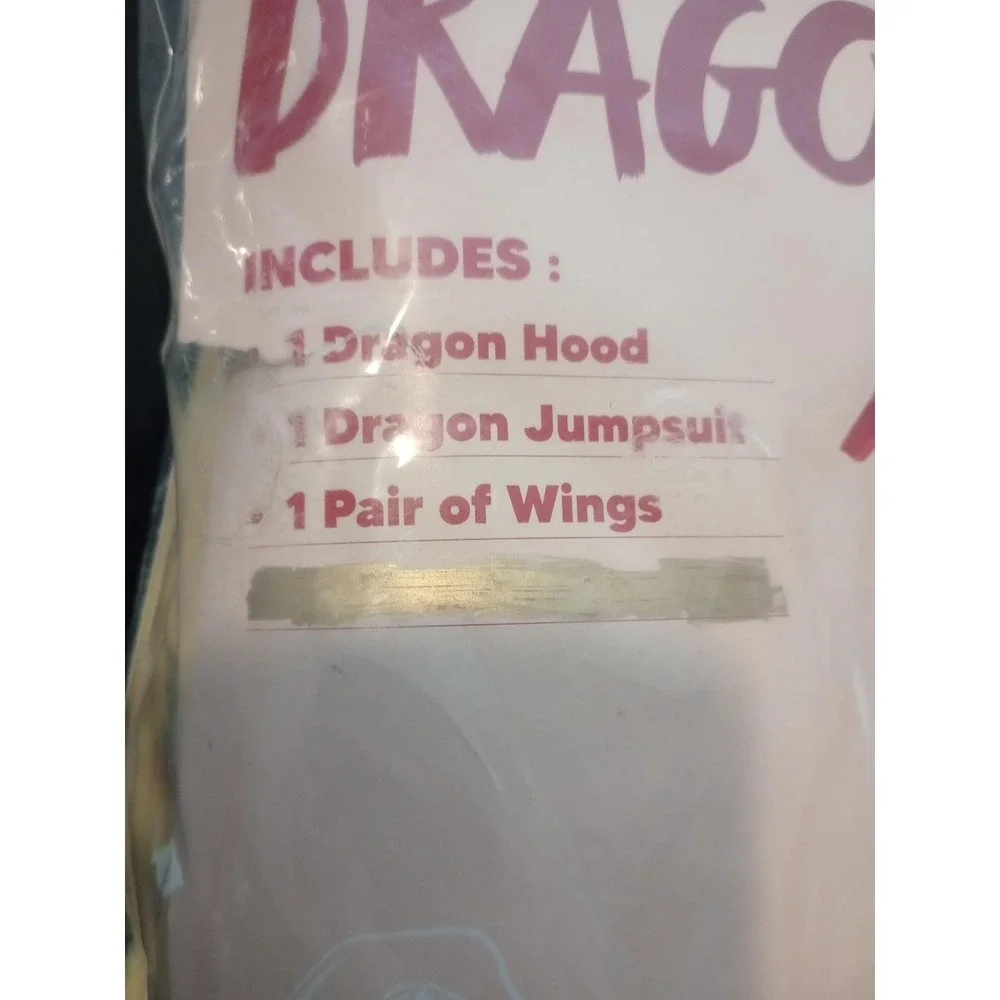 Spooktacular Creations Toddler Dragon Costume 3T 3-4 Years Hood Wings Red